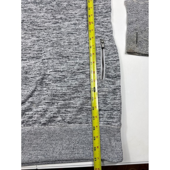 Athleta Women Gray Space Dye Cowl Neck Tunic Sweatshirt Zip Pockets XXS RN54023 - Picture 8 of 12